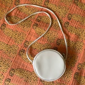 Pink circle crossbody purse